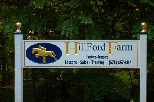 Hillford Farm with scanned horse jumping pattern.