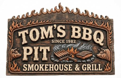 Tom's BBQ Sign
