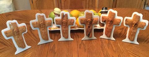 Jesus face cross carvings
