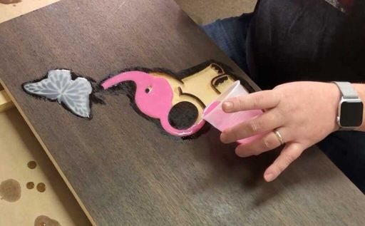 pouring epoxy resin