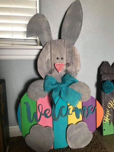 Glenda Edwards CarveWright easter welcome sign