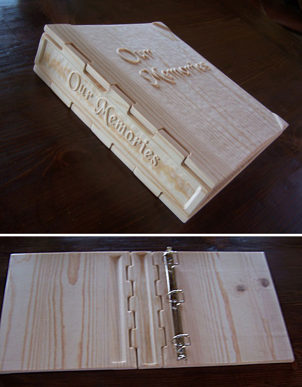 wooden photo album