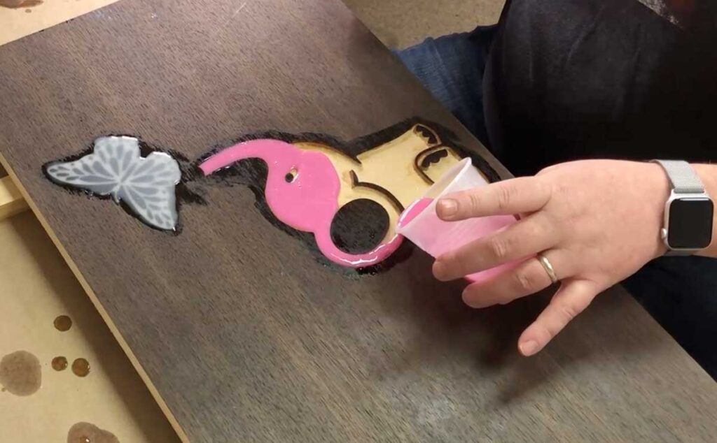 pouring epoxy resin