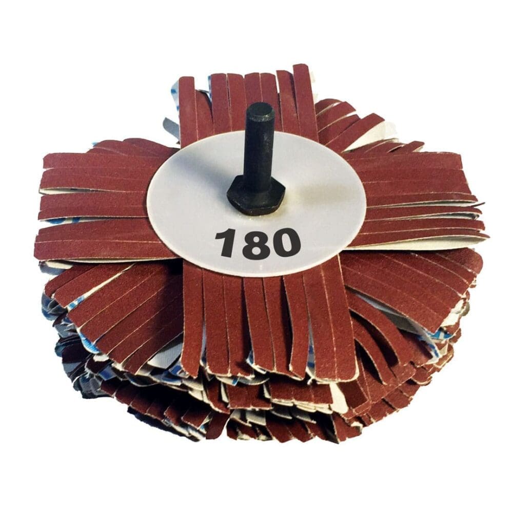 Large 180 Grit 6" Sanding Mop Assembly - 3" Spindle